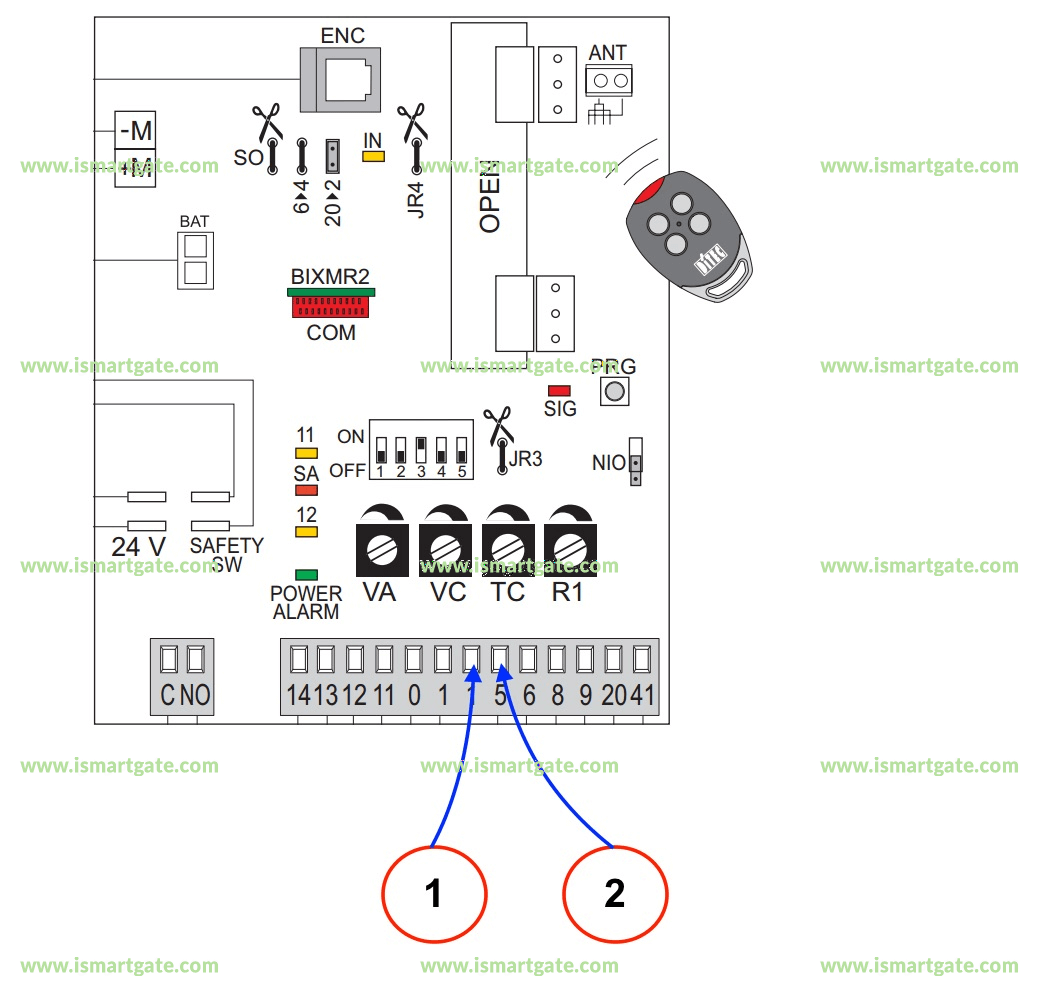 Wiring diagram for Entrematic CROSS 3E